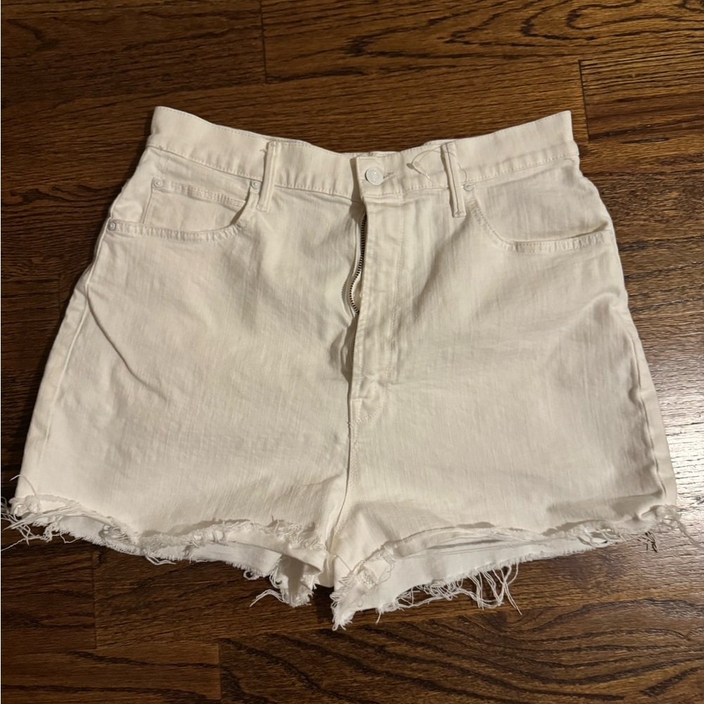 MOTHER Women's White Jean Shorts